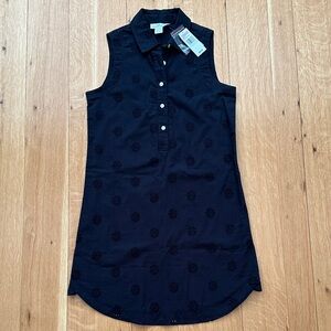 Vineyard Vines Black Eyelet Sleeveless Button Down Dress